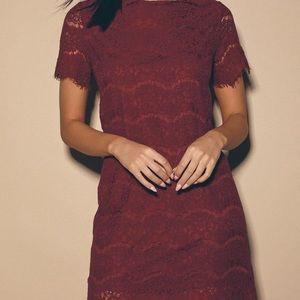 Lulus burgundy lace dress